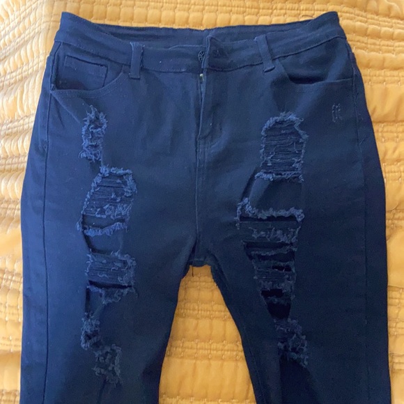 Frayed Jean Bermuda Shorts - Picture 1 of 3